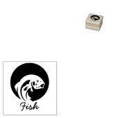 Minimalistische Vis Bruiloftsgasten Maaltijdkeuze Rubberstempel (Gestempeld)