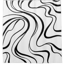 Minimalistische vloeiende lijnkunst douchegordijne