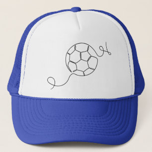 Minimalistische voetbal lijnkunst Moderne voetba Trucker Pet