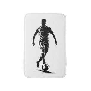 Minimalistische Voetbalspeler Silhouet Kunst Badma Badmat