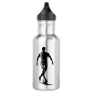 Minimalistische Voetbalspeler Silhouet Kunst Fles