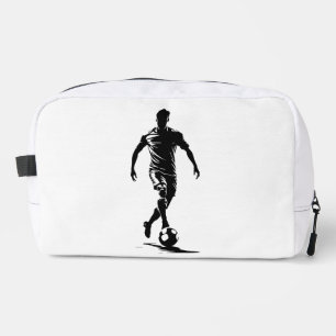 Minimalistische Voetbalspeler Silhouette Kunst Dop Toilettasje
