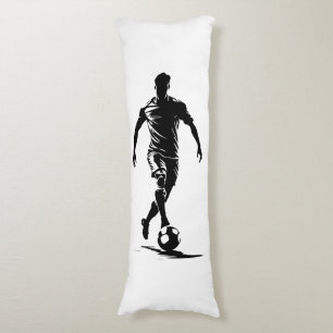 Minimalistische Voetbalspeler Silhouette Kunst Kus Lichaamskussen