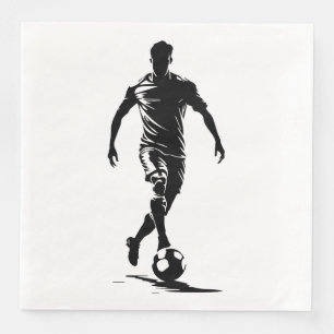 Minimalistische Voetbalspeler Silhouette Kunst Ser Servet