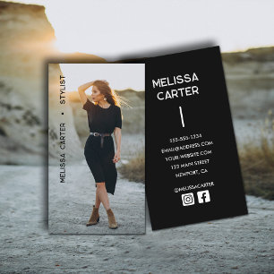 Minimalistische volledige foto eenvoudig visitekaartje