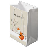 Minimalistische vos vogel dier vredes aarde medium cadeauzakje (Voorkant Gekanteld)