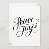 Minimalistische vrede en vreugde, modern, niet-con feestdagenkaart (Voorkant / Achterkant)