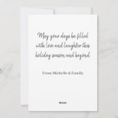 Minimalistische vrede en vreugde, modern, niet-con feestdagenkaart (Achterkant)