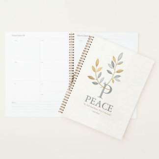 Minimalistische "Vrede" met Goud Folie Botanica on Planner