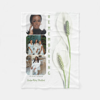 Minimalistische Vredeslelie-herdenking Fleece Deken