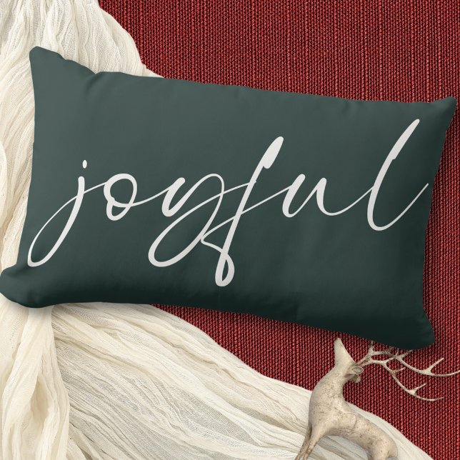 Minimalistische vreugdevolle moderne kalligrafie d kussen (Plain on the back)