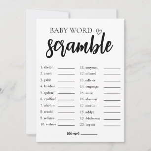 Minimalistische Vrijgezellenfeest Word Scramble Ga Kaart