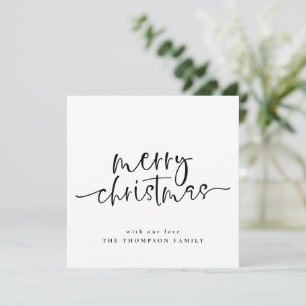 Minimalistische Vrolijk Kerstplein Vakantie Kaart Notitiekaartje
