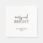 Minimalistische vrolijke en heldere kerstvakantie servet (Voorkant)