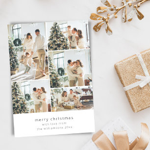 Minimalistische vrolijke kerst multi 6 foto collag kaart
