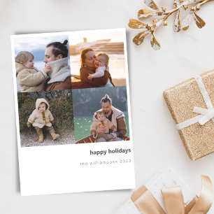 Minimalistische vrolijke kerstdagen vet vier foto- feestdagenkaart