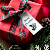 Minimalistische vrolijke kerstengel cadeaulabel