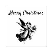 Minimalistische  vrolijke kerstengel 	rubberstempel (Afrduk)