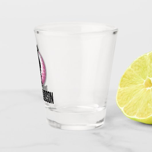 Minimalistische vrouw golfer-roze bal ontwerp shot glas (Rechts)