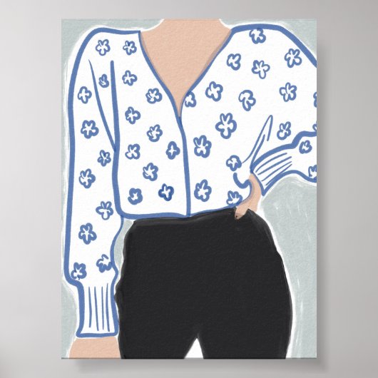 Minimalistische vrouw in bloei poster (Voorkant)