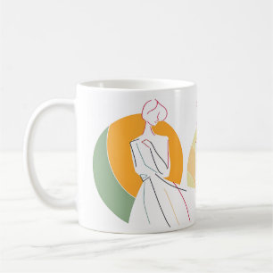 Minimalistische Vrouwen Abstracte Line Art Koffiemok