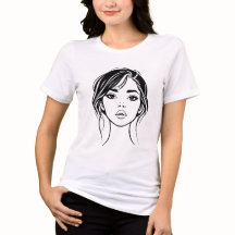 Minimalistische Vrouwengezicht Lijnkunst Portret