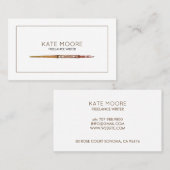 Minimalistische  vulpen schrijverseditor visitekaartje (Voorkant / Achterkant)