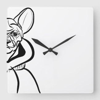 Minimalistische wandklok - Dog Wall Clock Vierkante Klok