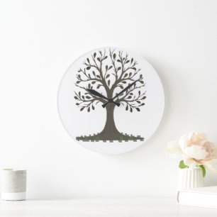 Minimalistische wandklok ronde boom des levens mod grote klok