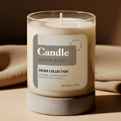 Minimalistische Warm Licht Grijs Olijf Kaars Label