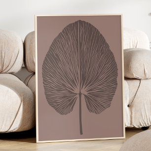 Minimalistische Warm Mocha Bruin Botanische Block Poster