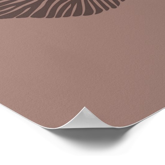 Minimalistische Warm Mocha Bruin Botanische Block  Poster (Hoek)