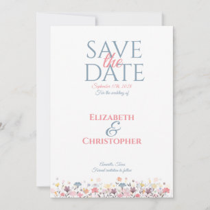 Minimalistische Watercolor Bloemen Save The Date