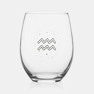 Minimalistische Waterman Zodiac Steelzen Wijn Glas