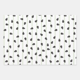 Minimalistische Watermeloenpitten en Strepen Zomer Inpakpapier Vel