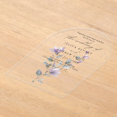 Minimalistische waterverf bloemenscript bruiloft acryl uitnodigingen (Laagn)