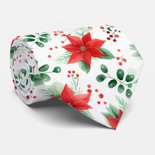 Minimalistische Waterverf Botanische Poinsettia Stropdas