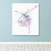 Minimalistische Waterverf Dragonfly Farmhouse Prin Canvas Afdruk (Insitu (Houten vloer))