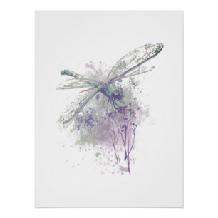 Minimalistische Waterverf Dragonfly Farmhouse Prin Perfect Poster