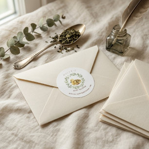 Minimalistische Waterverf Eendenbaby Shower Envelo Ronde Sticker