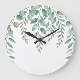 Minimalistische Waterverf Eucalyptus Cascadende Mo Grote Klok