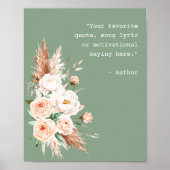 Minimalistische Waterverf Floral Custom Quote Post Poster (Voorkant)