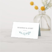 Minimalistische waterverf groen bruiloft (Achterkant)