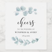 Minimalistische waterverf groen bruiloft wijn etiket (Enkel label)