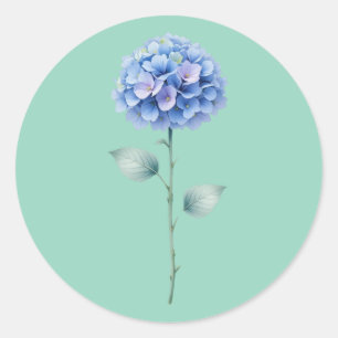 Minimalistische Waterverf Hydrangea Floral Design Ronde Sticker