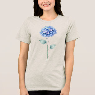 Minimalistische Waterverf Hydrangea Floral Design Tri-Blend Shirt