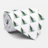 Minimalistische Waterverf kerstboom Stropdas (Opgerold)