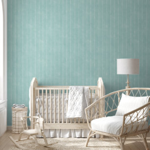Minimalistische waterverf mintgroene gestreepte ba behang