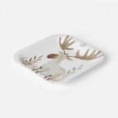 Minimalistische Waterverf Moose Papieren Bordje (Gebogen)