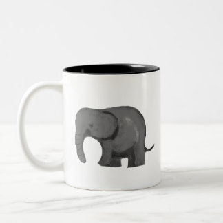 Minimalistische waterverf olifant tweedelig koffie tweekleurige koffiemok